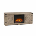Mueble de TV con chimenea eléctrica de MDF Roble Claro 152x40x70 cm