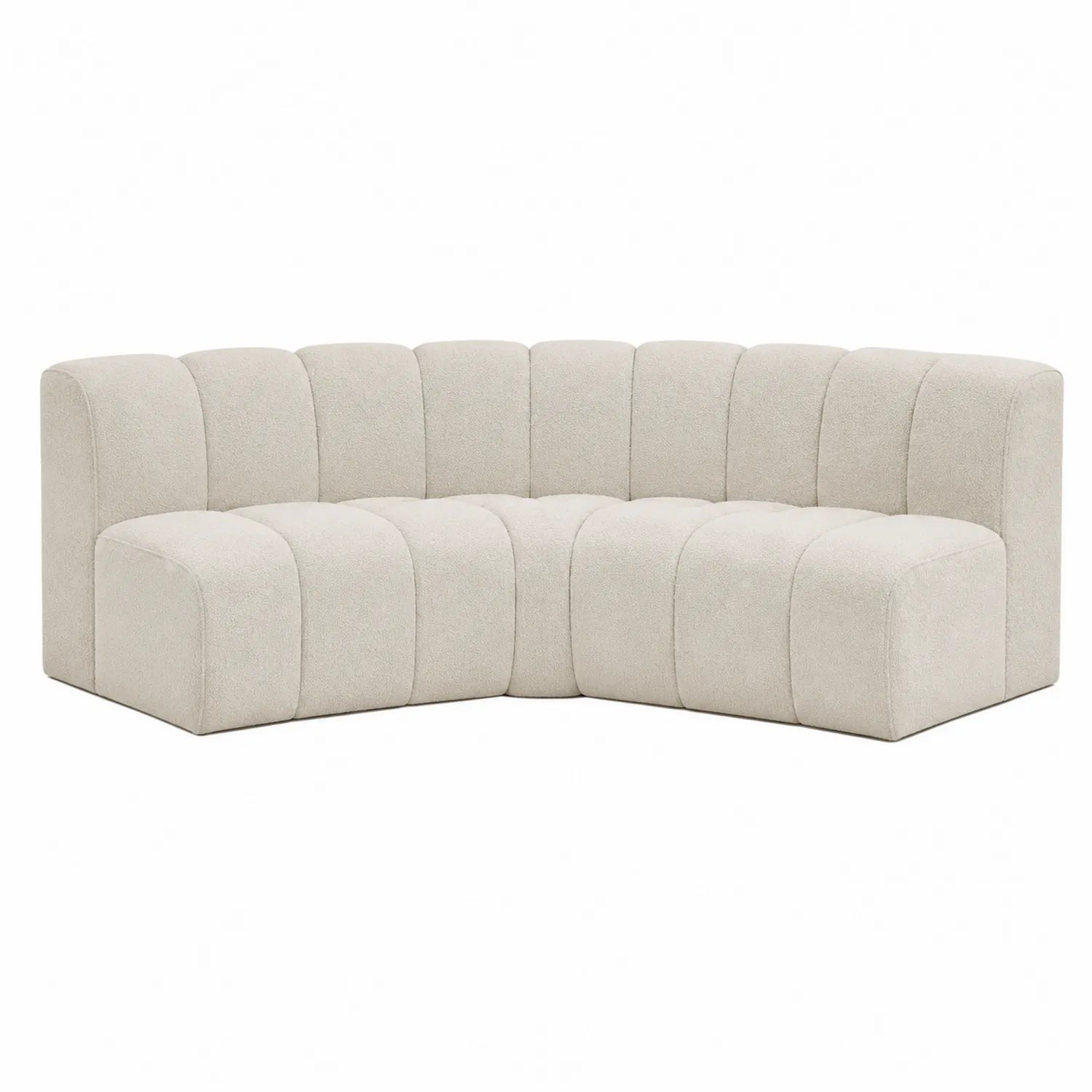 Sofá esquinero de tela poliéster Beige 300 cm