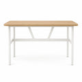 Mesa de comedor rectangular de madera y metal blanco 120x60x75 cm