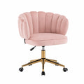 Silla de terciopelo rosa con base de metal dorado