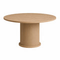 Mesa de comedor redonda de madera de roble