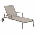 Tumbona de aluminio con textilene gris ajustable 200x65x35 cm