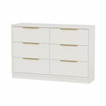 Cómoda de 6 cajones de MDF blanco 120x40x75 cm