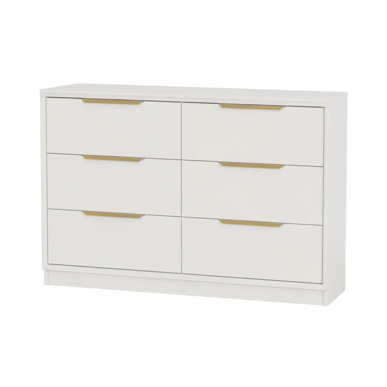 Cómoda de 6 cajones de MDF blanco 120x40x75 cm