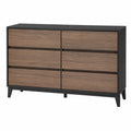 Cómoda de Madera y Metal con 6 Cajones Marrón y Negro