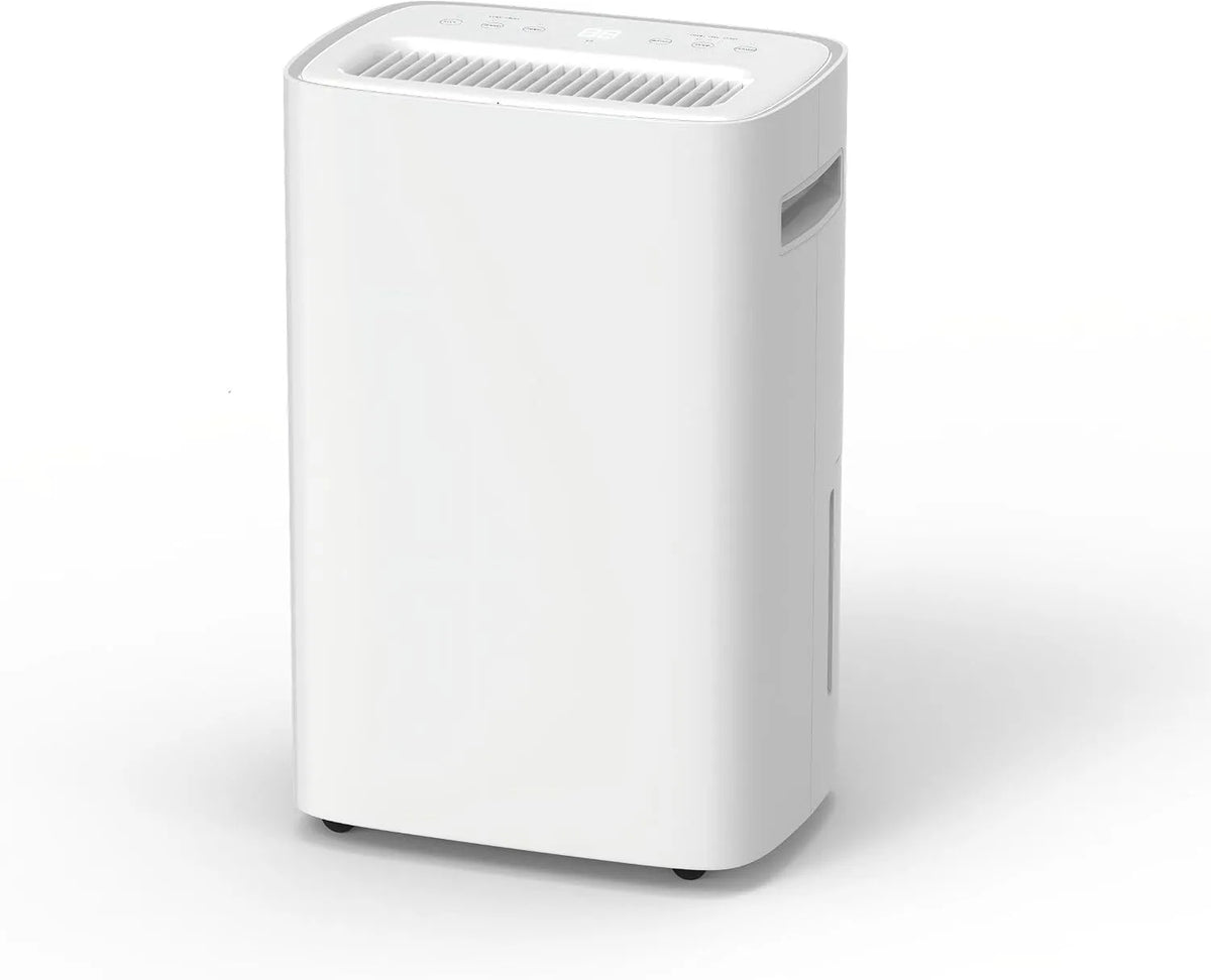 Luchtontvochtiger, 24-uurs timer, 110 m3 45 m2, elektrisch, geluidsarm kamerontvochtiger, kinderbeveiliging, overloopbeveiliging, automatische