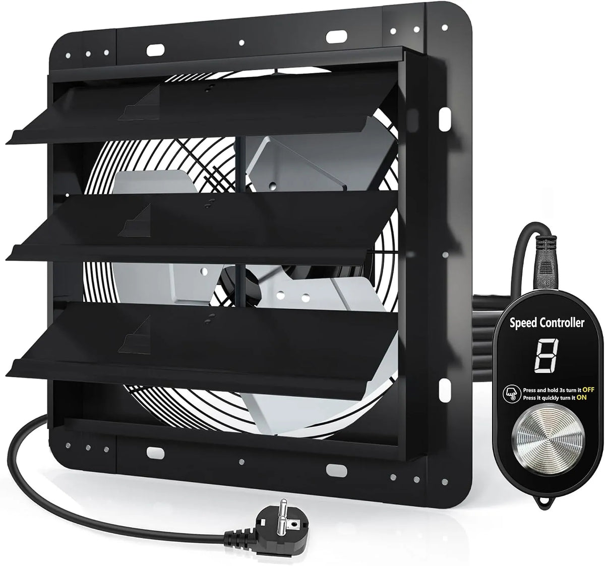 Ventilator, 300 mm, geluidsarm voor garage