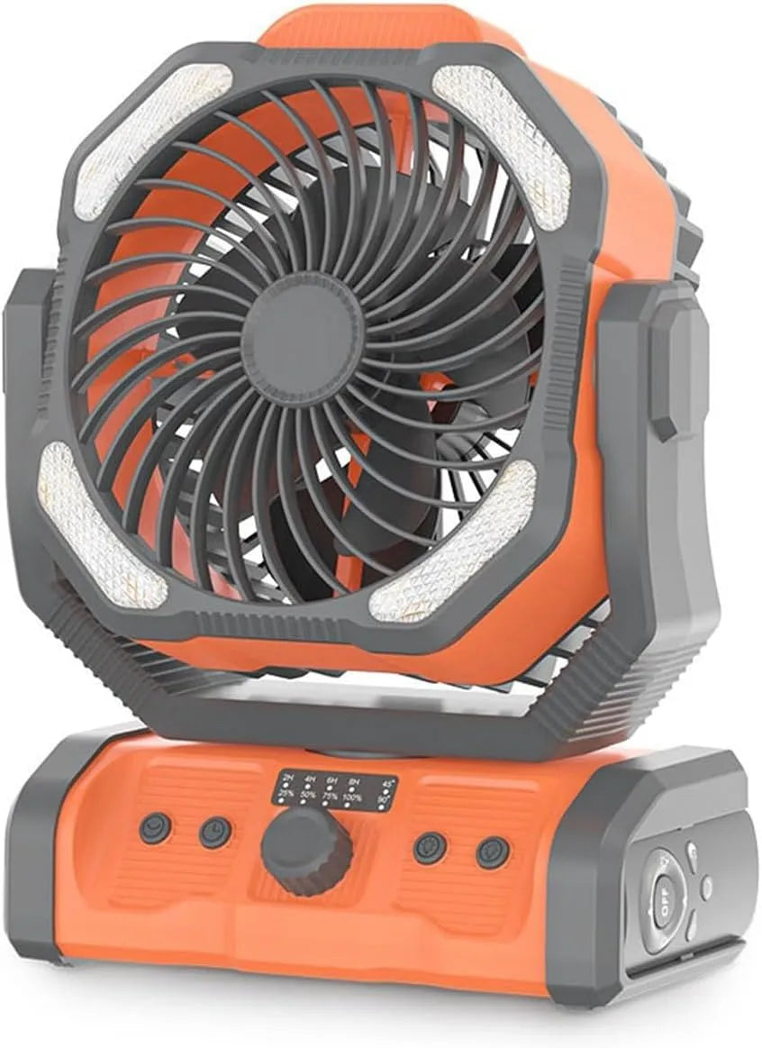 Ventilator, garage, sportschool en kant, buitenventilator Draadloze plafondcampingventilator met LED-licht en afstandsbediening