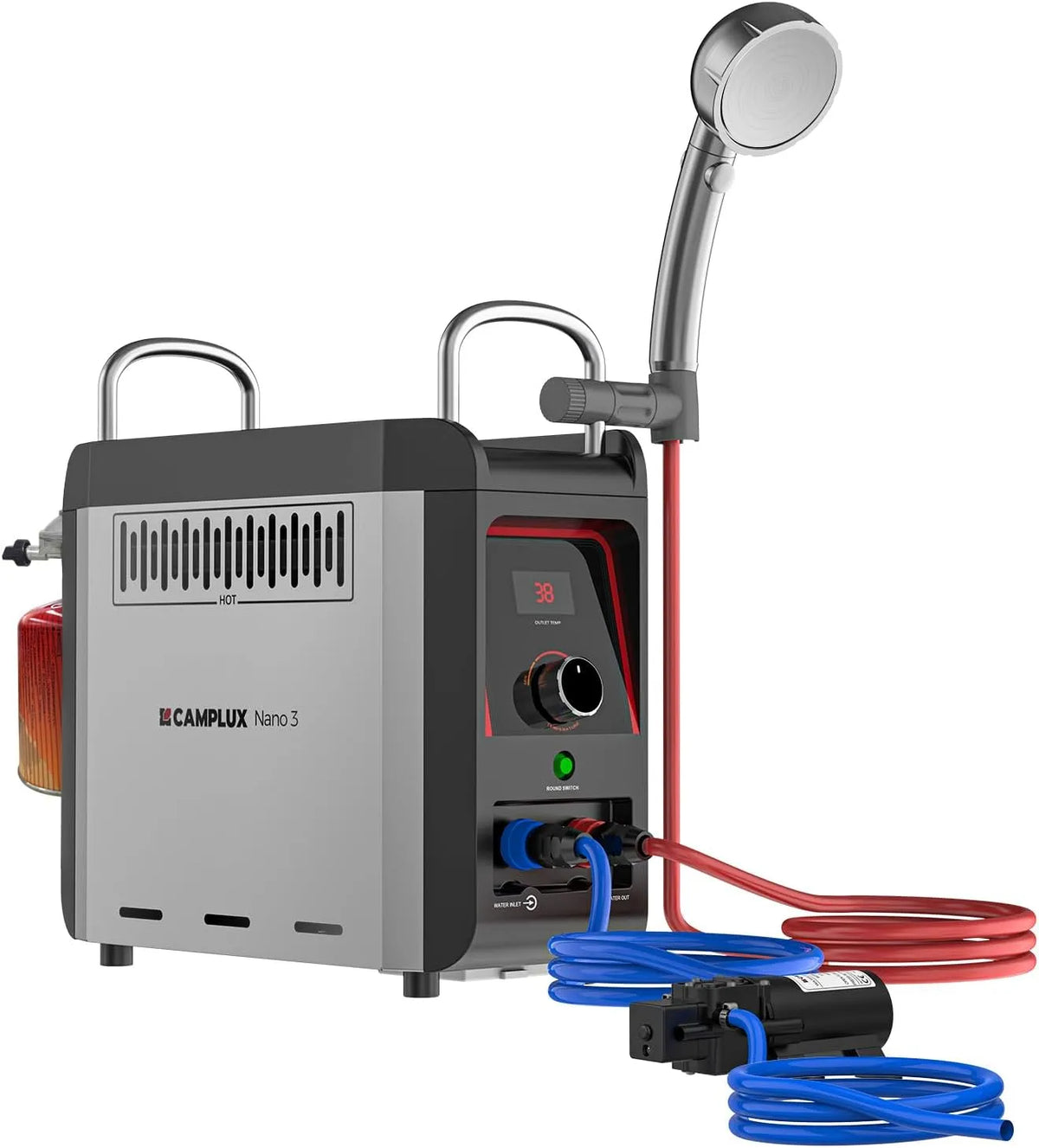 Waterverwarmer, 3 Liter, Butaangas 28-30mbar, Nano 3, Camper en Buitendouche
