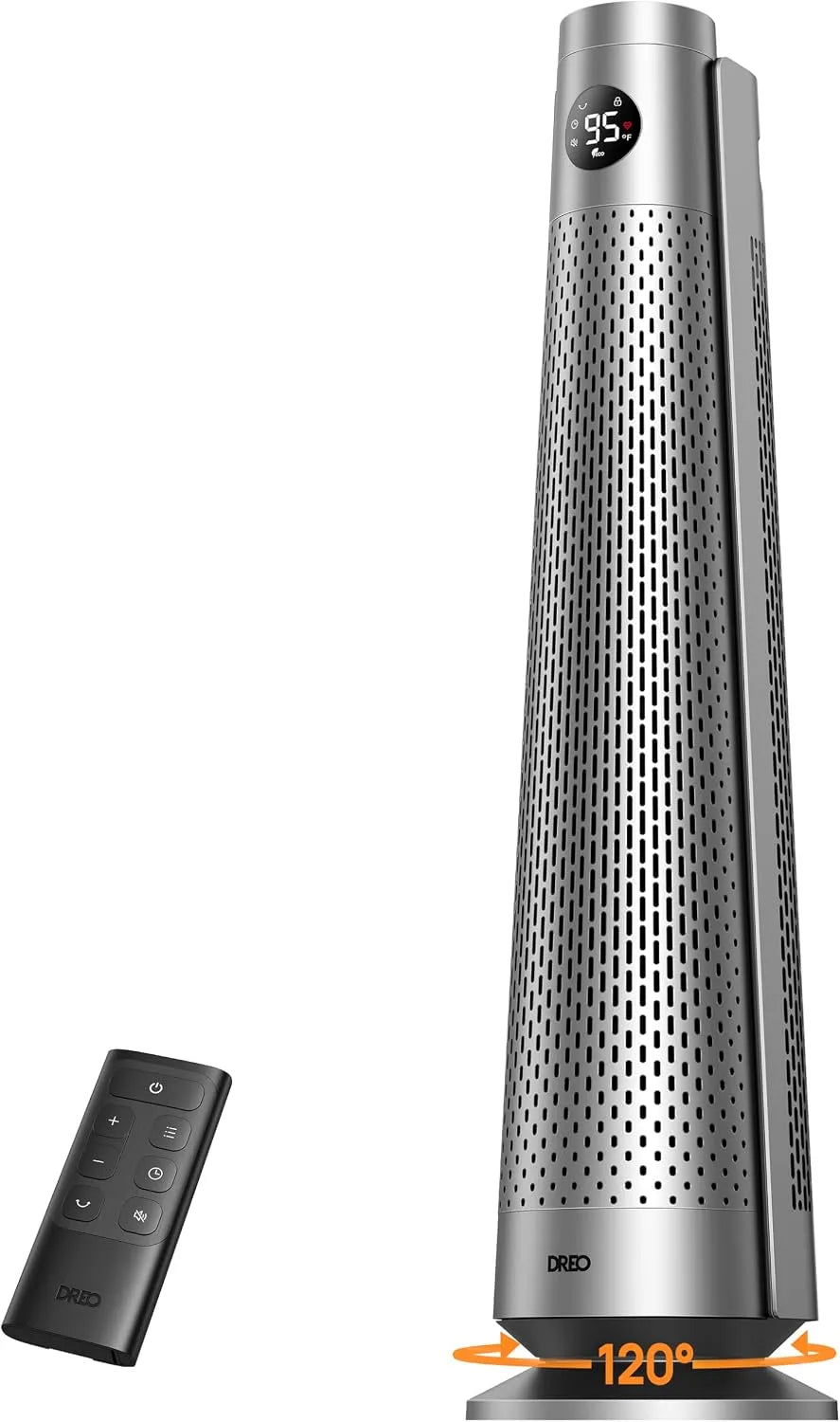 Ventilatorkachel, DREO, 5 modi, 3 snelheden, 7 standen, 25 dB geluidsarm, oscillatie 120°, timer 12 uur, met afstandsbediening, thermostaat, 2000 W