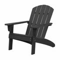 Silla Adirondack de Madera Negra para Exterior 90x80x75 cm