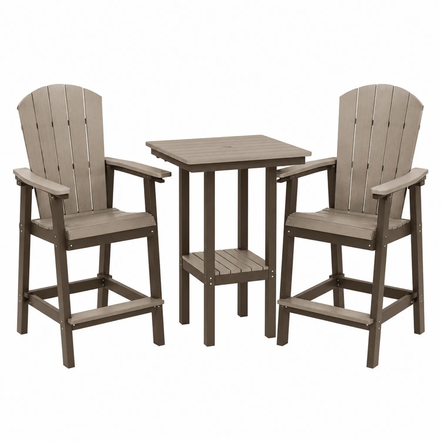 Conjunto de mesa y sillas de madera reciclada en Marrón