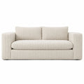 Sofá de Tres Plazas de Madera y Tejido Bouclé Beige 200x85x75 cm