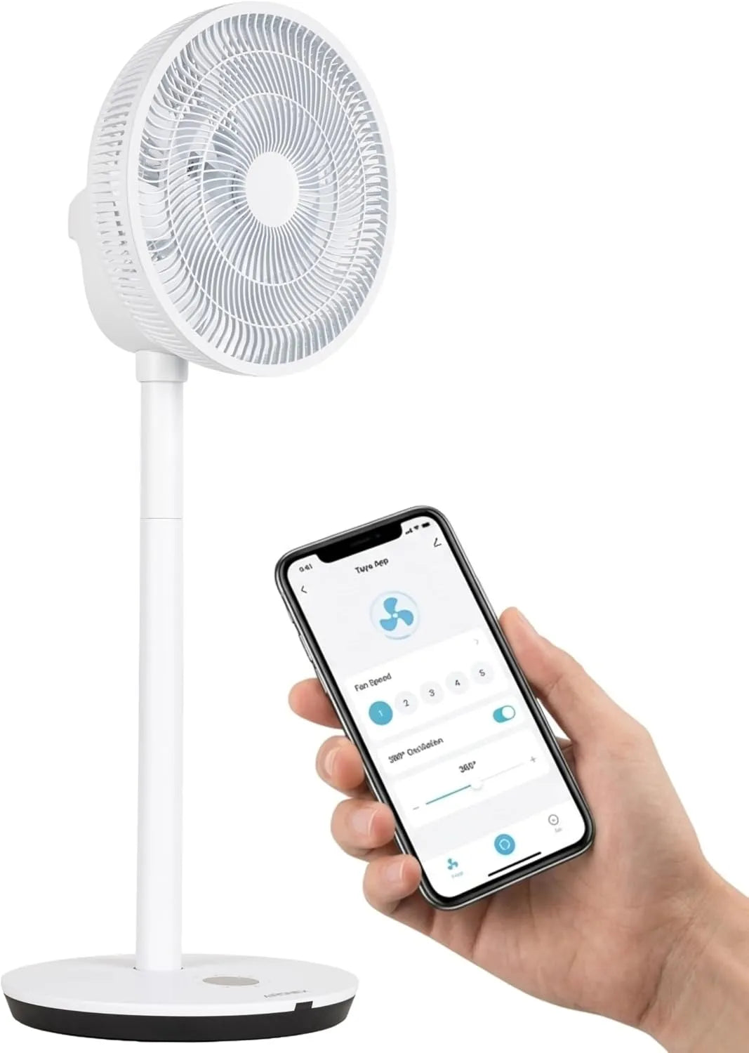 Ventilator met 100 cm, 8 uur, 4 snelheden, timer, USB, 27 W, aanraakbediening en afstandsbediening