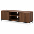 Mueble para TV de madera de nogal con patas de metal