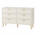 Cómoda de 6 cajones de MDF con patas metálicas 120x40x80cm