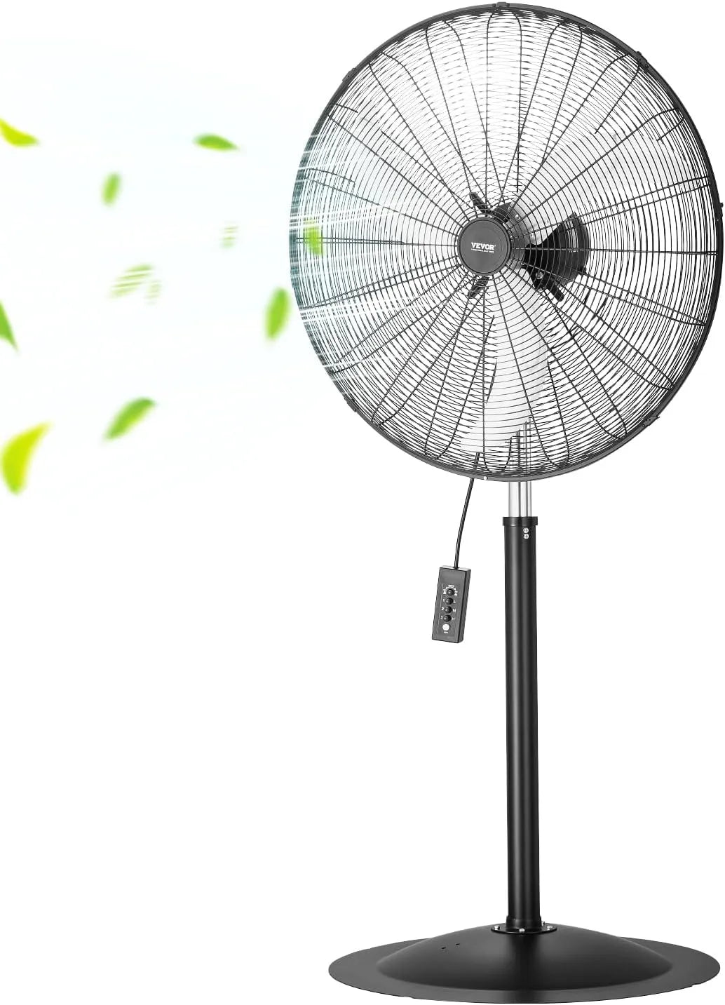 Ventilator, 810 mm, in hoogte verstelbare ventilator met 3 instelbare snelheden, thuis, zwart, 85 graden oscillatieventilator, windmachine