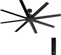 Ventilator, 40 W, 6 snelheden, Ø 183 cm, zwart, met afstandsbediening, geluidsarm, programmeerbaar, zomer-winterfunctie