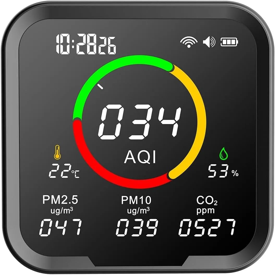 Luchtkwaliteitsmeter, PM10, PM10, PM2.5 kooldioxidegasmonitor voor thuis and RV, Natural Gas Leak Detector multifunctionele luchtkwaliteitsdetector