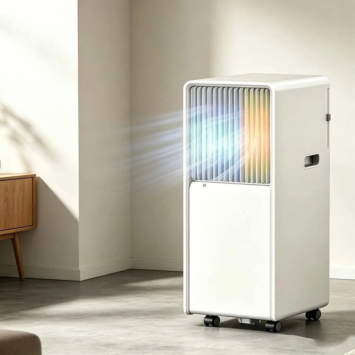 Mobiele airconditioner, Q5, Stoffilter & 360° Wielen voor Thuis, Mobiele Airco Inverter, Verwarming, Ventilatie, Q5, Draagbare Airconditioner