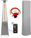 Gaskachel met 13 kW, Bluetooth, RVS, aluminium en zilver